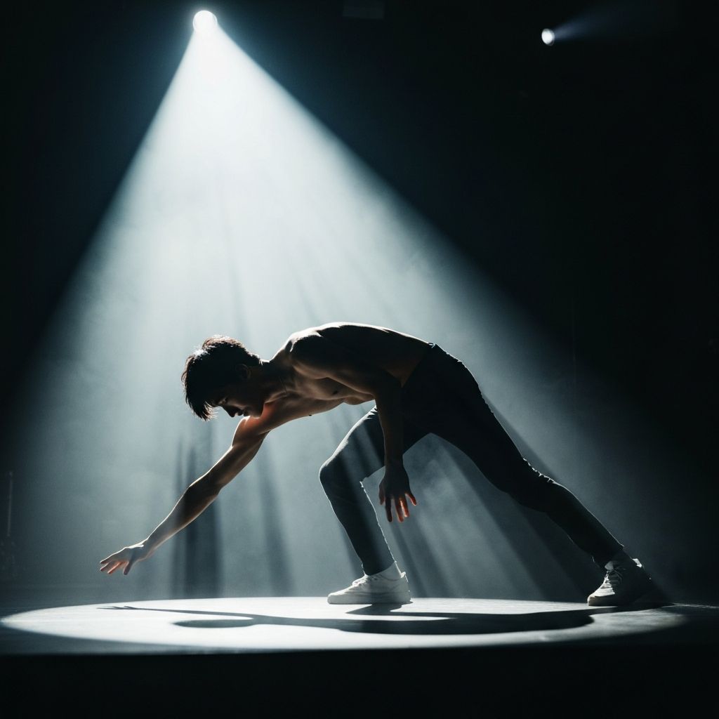 Michael Jackson performing the anti-gravity lean